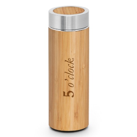 Garrafa térmica de Bambu e Aço Inox para Bindes