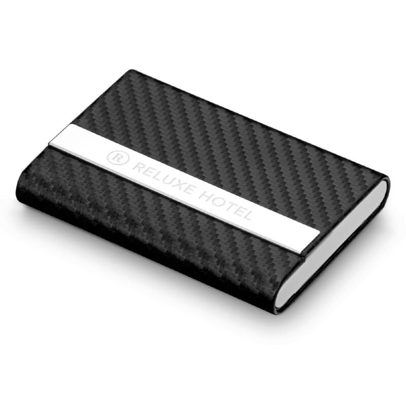 Porta Cartões de Metal com Couro Sintético Personalizado