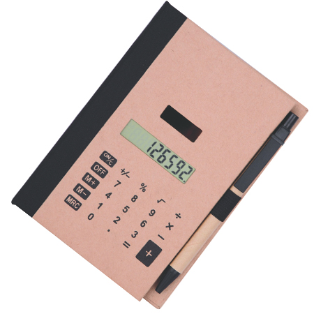 Bloco de Anotações e Caneta com Calculadora