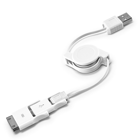 Cabo USB 3 em 1 em Estojo Redondo para Brindes