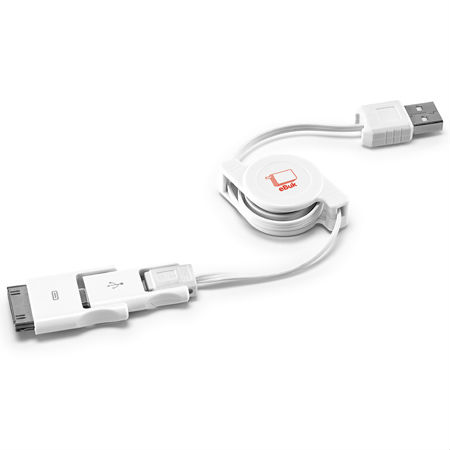 Cabo USB Retrátil 3 em 1 Personalizado