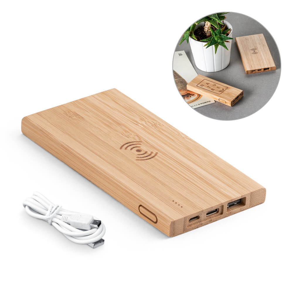 Power Bank de Bambu Personalizado